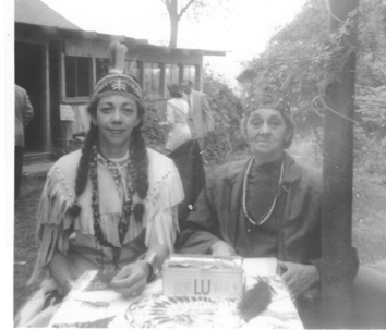 Zara and Sarah at the Hassanamisco Indian Fair, late 1940s