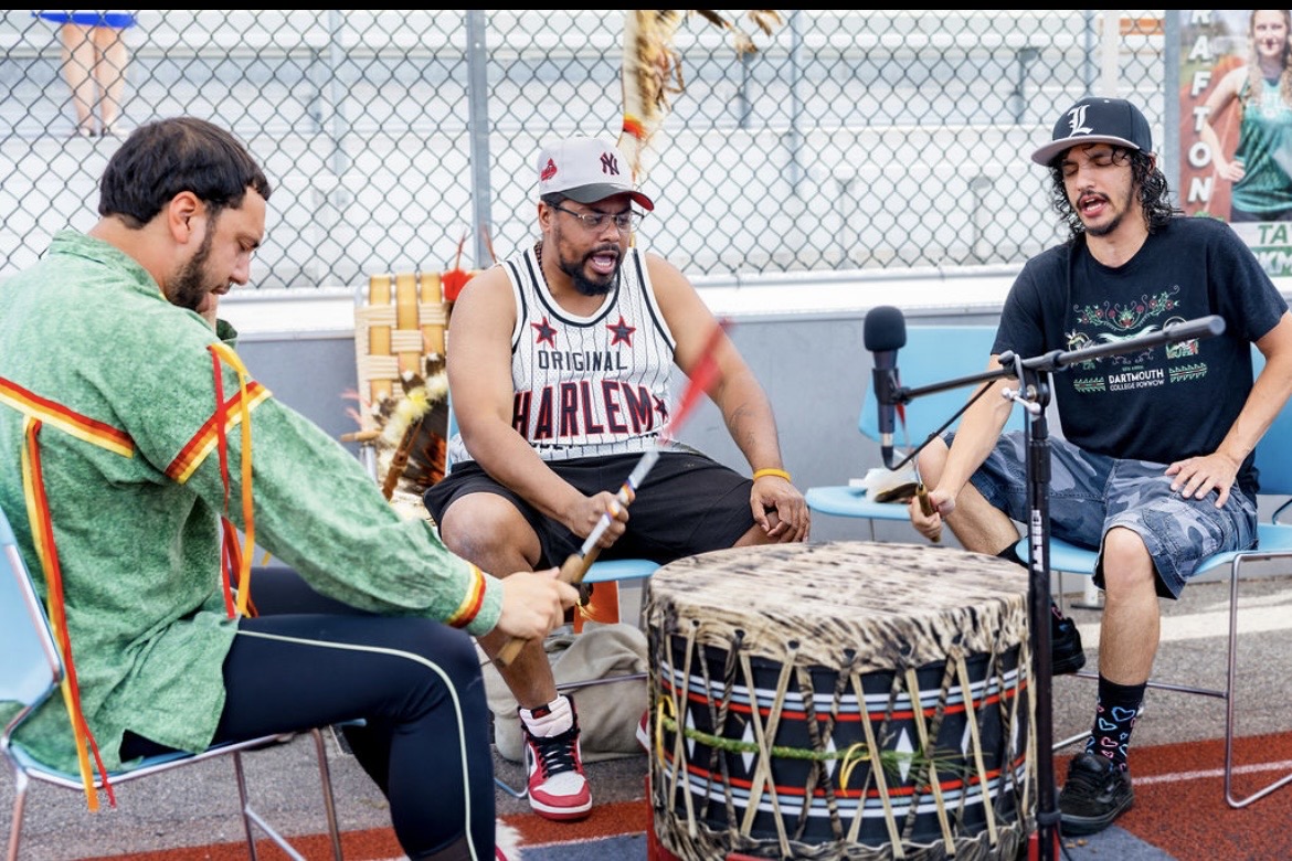 Drum circle performing at the powwow